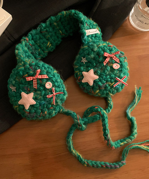 カラフル手編み風イヤーマフラー / 15418