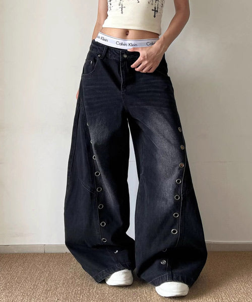 アイレットデザインカーブデニムパンツ / 15667