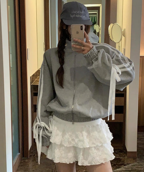 サイドリボンジップアップスウェット / 15455