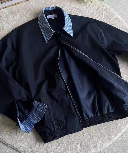 チェック柄切替ブルゾン / 15504