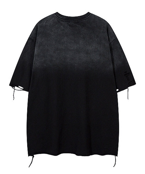 ダメージ加工ロゴプリントTシャツ / 15692