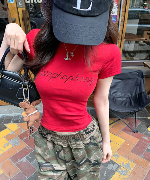 ラインストーンロゴTシャツ / 15710