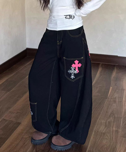 クロスパッチカーブデニムパンツ / 15668