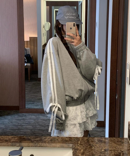 サイドリボンジップアップスウェット / 15455