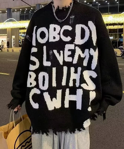 ダメージ加工ロゴニット / 15219