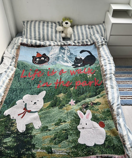 アニマル柄ラグ ブランケット / 15740