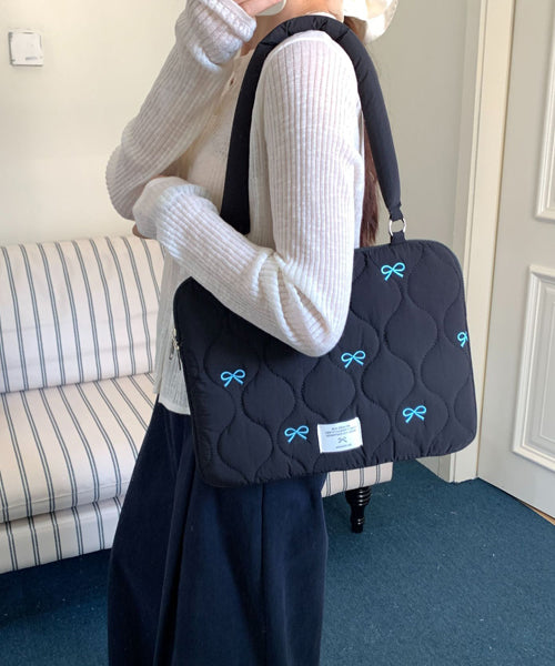 リボン刺繍PCバッグ タブレットケース / 15835