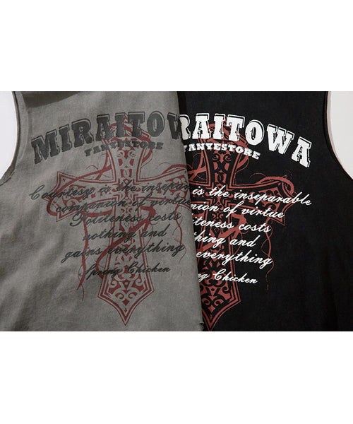 ダメージ加工ノースリーブTシャツ / 15915