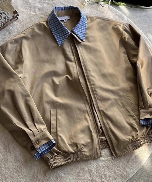 チェック柄切替ブルゾン / 15504