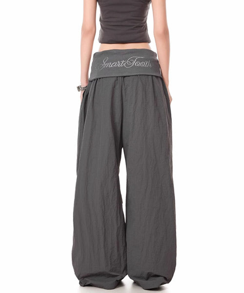 ラインストーンロゴワイドパンツ / 15719