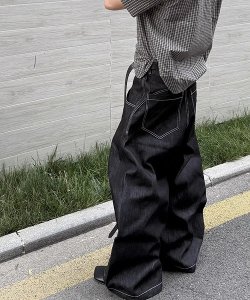 メタルバックルワイドデニムパンツ / 15584