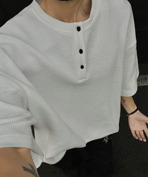 オーバーサイズヘンリーネックTシャツ / 15708