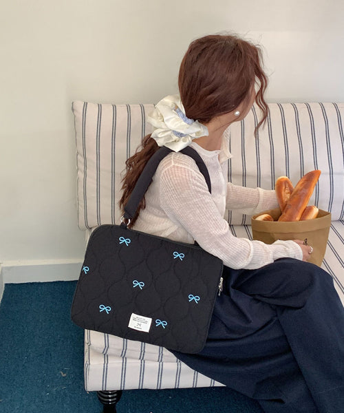 リボン刺繍PCバッグ タブレットケース / 15835