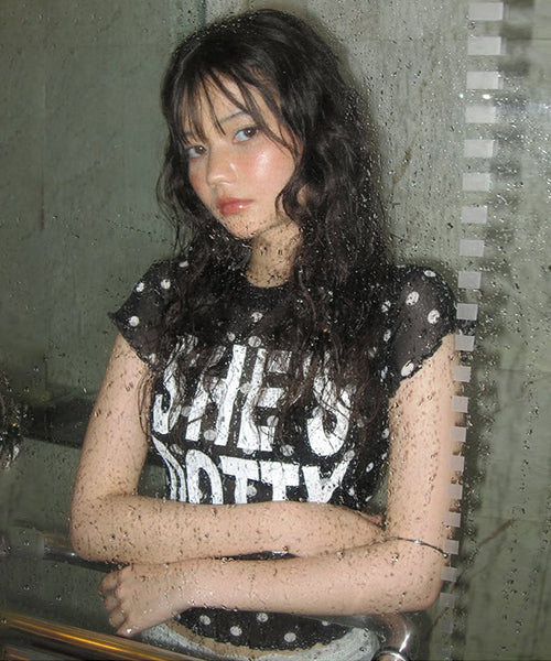 ドット柄シアーTシャツ / 16129
