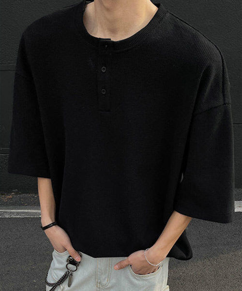オーバーサイズヘンリーネックTシャツ / 15708