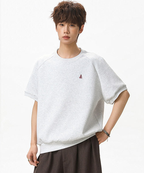 ワンポイント刺繍ラグランスリーブTシャツ / 15856