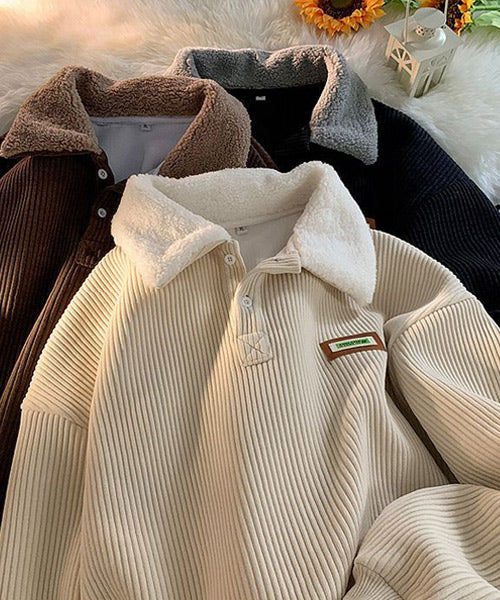 襟ボアコーデュロイスウェット / 15448