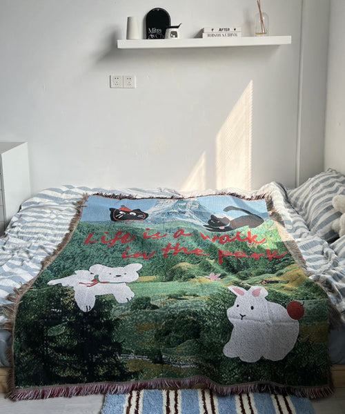 アニマル柄ラグ ブランケット / 15740