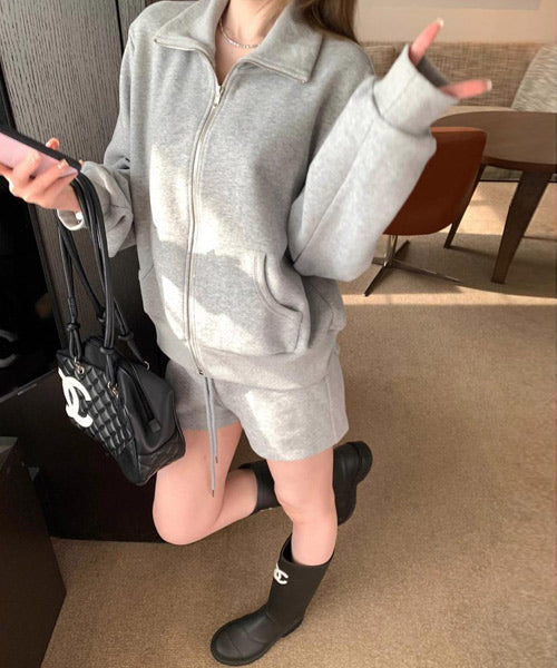 ジップアップスウェット＆ショートパンツ セットアップ / 15589