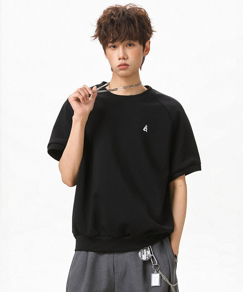 ワンポイント刺繍ラグランスリーブTシャツ / 15856