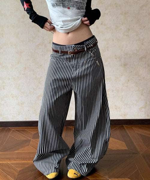 ストライプ柄ワイドパンツ / 15564