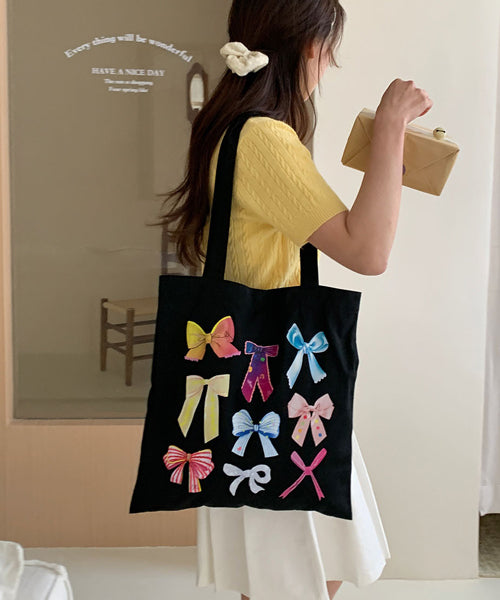 リボンプリントトートバッグ / 15748