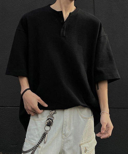 オーバーサイズヘンリーネックTシャツ / 15708