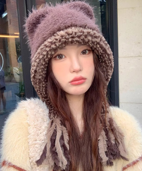 猫耳シャギーニット帽 / 15445