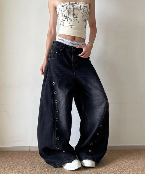 アイレットデザインカーブデニムパンツ / 15667