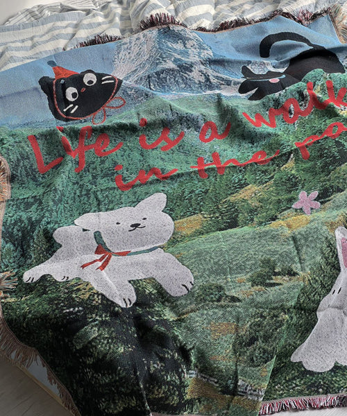 アニマル柄ラグ ブランケット / 15740