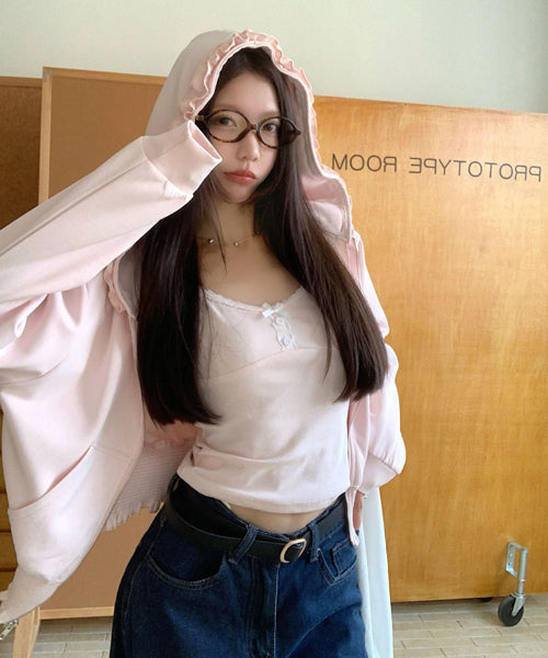 フリルジップパーカー / 15559