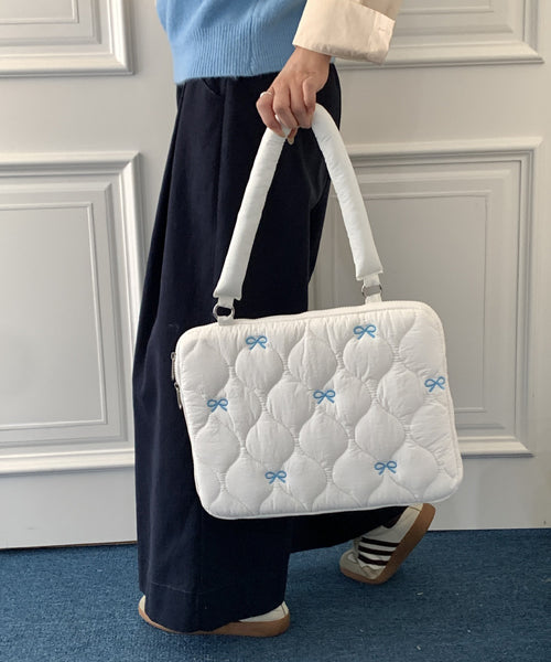 リボン刺繍PCバッグ タブレットケース / 15835