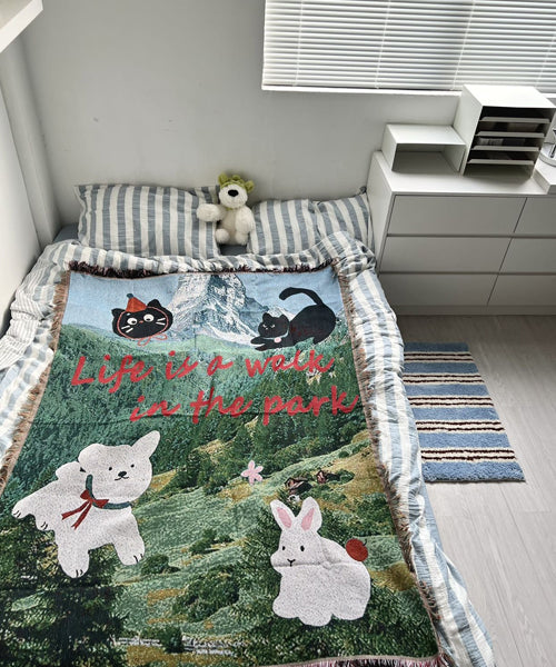 アニマル柄ラグ ブランケット / 15740