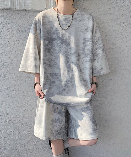 タイダイ柄半袖Tシャツ＆ショートパンツ セットアップ / 15709