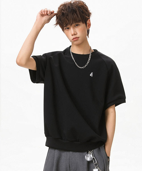 ワンポイント刺繍ラグランスリーブTシャツ / 15856