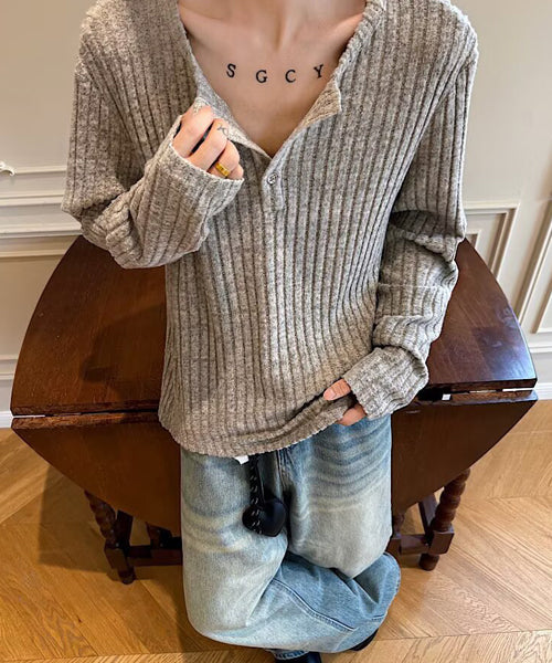 リブヘンリーネックロンT / 16254