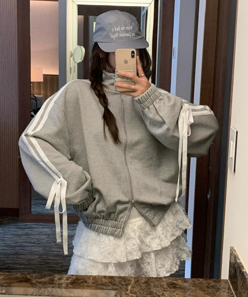 サイドリボンジップアップスウェット / 15455