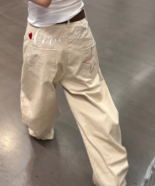 バック刺繍ロゴパンツ / 15449