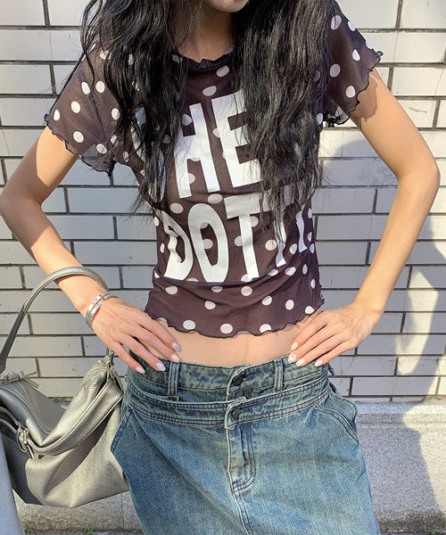 ドット柄シアーTシャツ / 16129