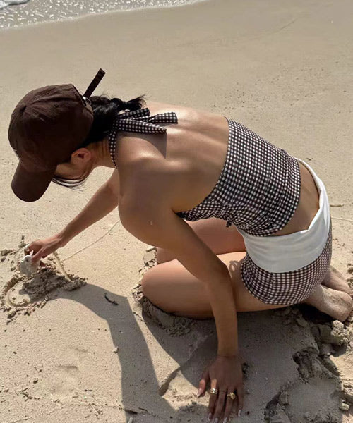 ギンガムチェック タンキニ水着 2点セット / 15713