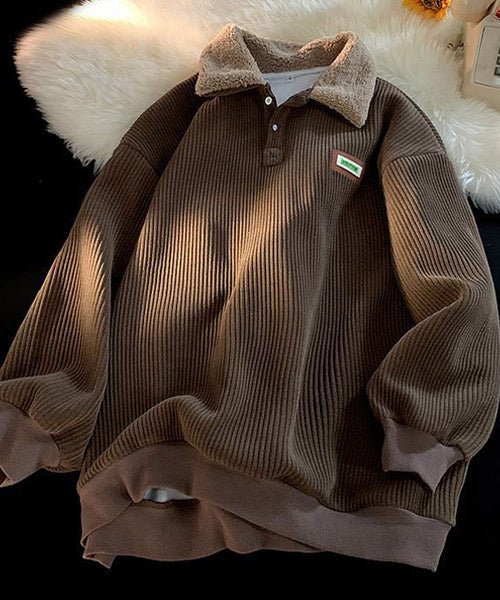 襟ボアコーデュロイスウェット / 15448