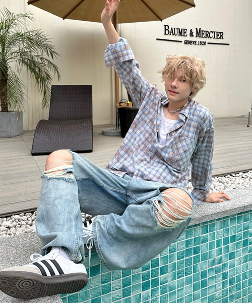 ユーズドライクチェック柄シャツ / 15659