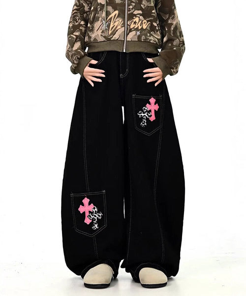 クロスパッチカーブデニムパンツ / 15668