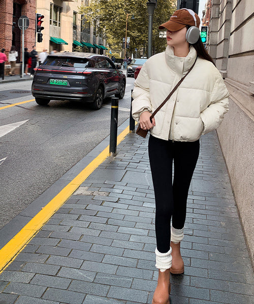 フェイクレザーショートダウンジャケット / 15338