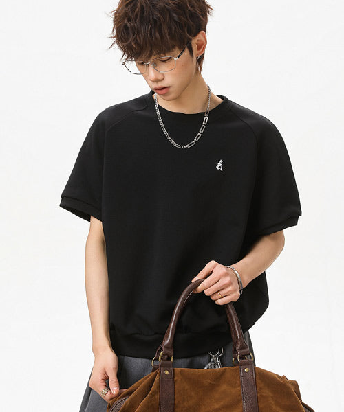 ワンポイント刺繍ラグランスリーブTシャツ / 15856
