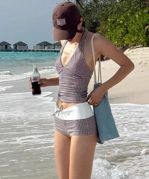 ギンガムチェック タンキニ水着 2点セット / 15713