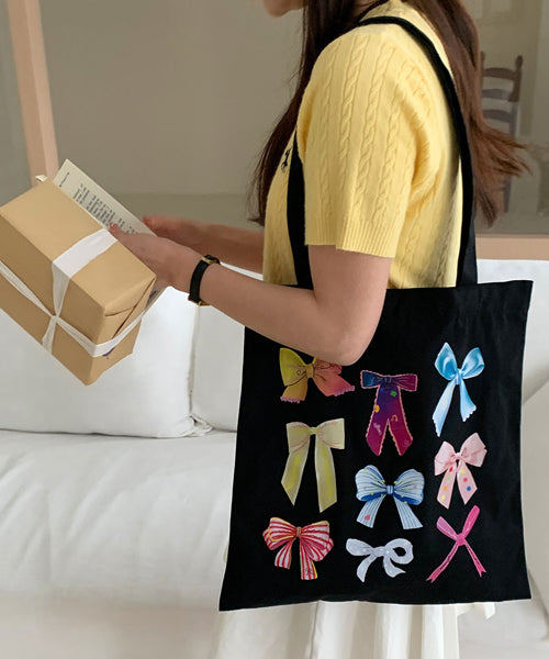 リボンプリントトートバッグ / 15748