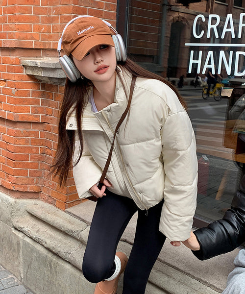 フェイクレザーショートダウンジャケット / 15338