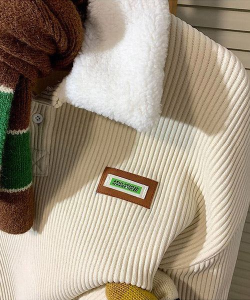 襟ボアコーデュロイスウェット / 15448