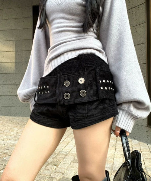 ベルト付きコーデュロイショートパンツ / 16226